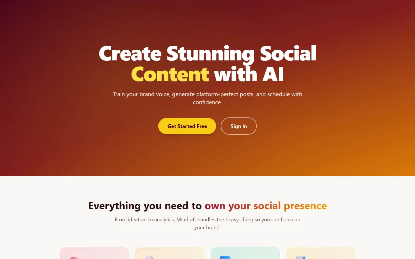 Mindraft: Social content written in a brand's own voice