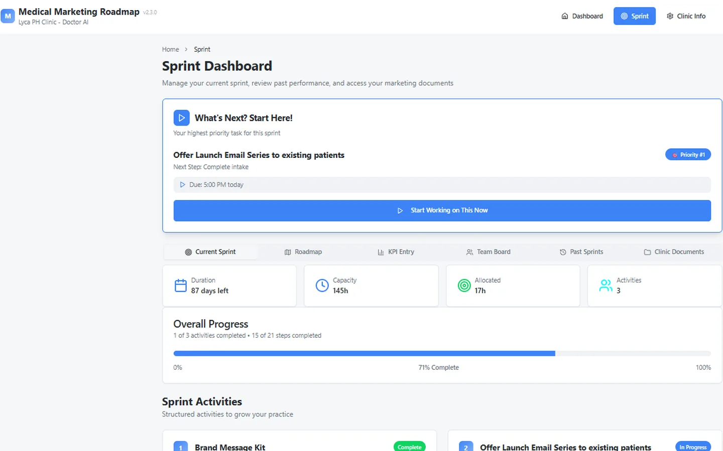 Medical Marketing Roadmap: A clinic's marketing sprint, step by step